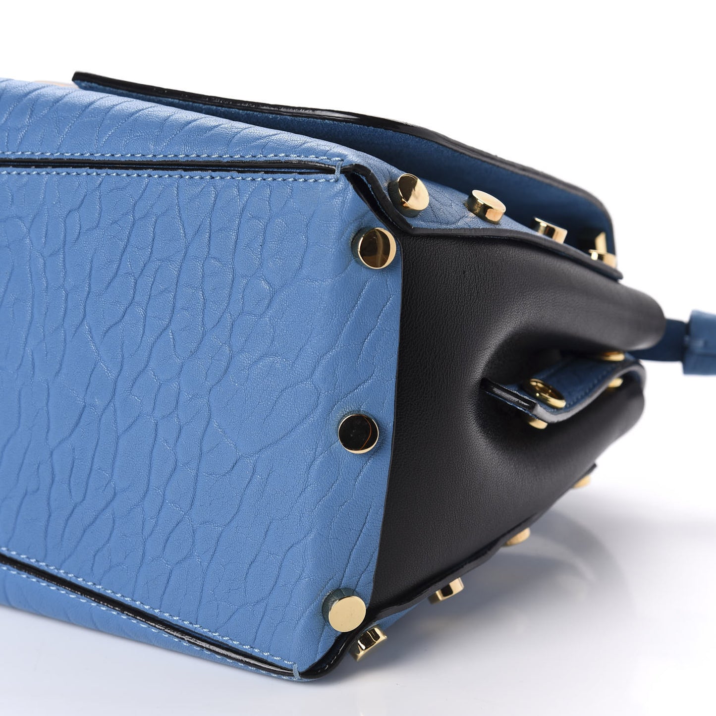 Grainy Calfskin Small Lockett Shoulder Bag Blue