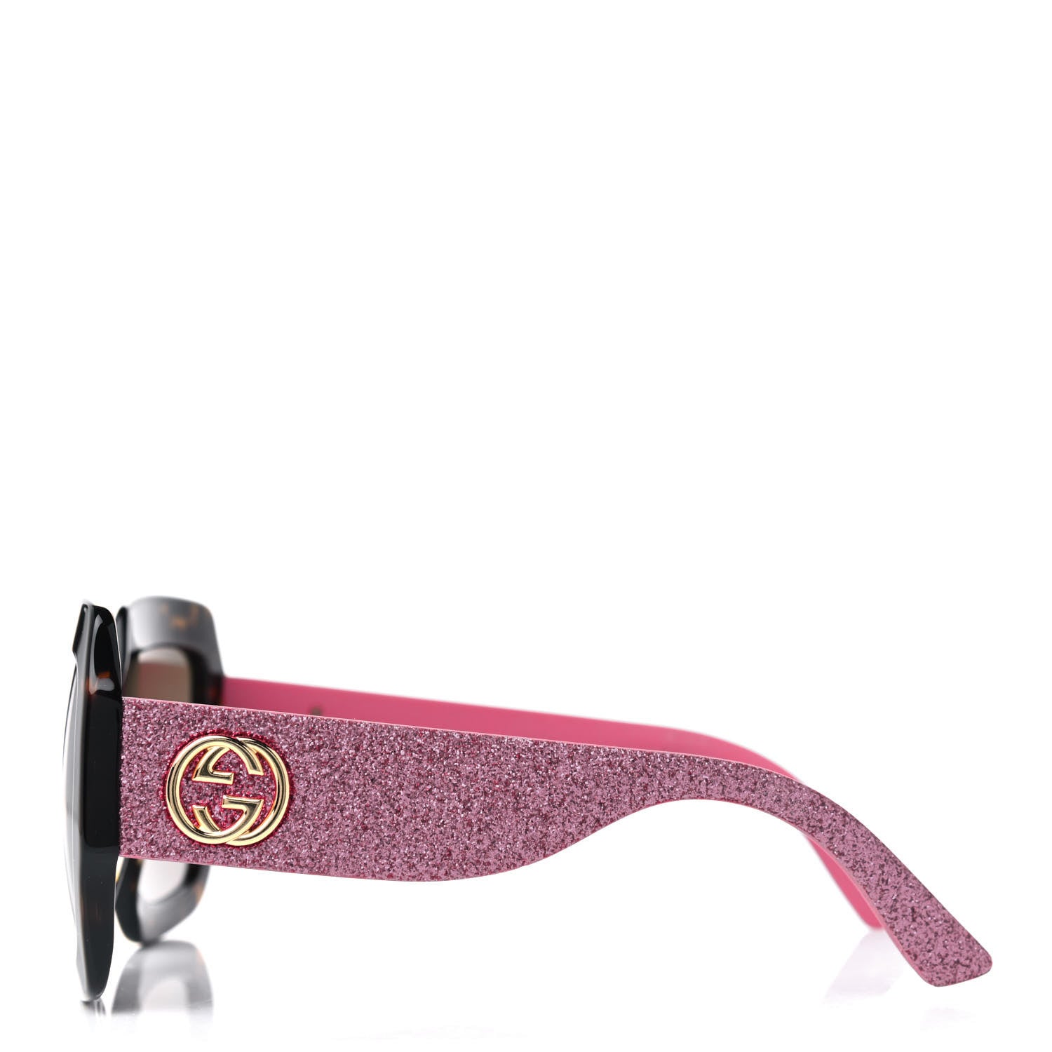 Gucci Square Frame GG0102S Sunglasses Glitter Pink Multi 3 of 4