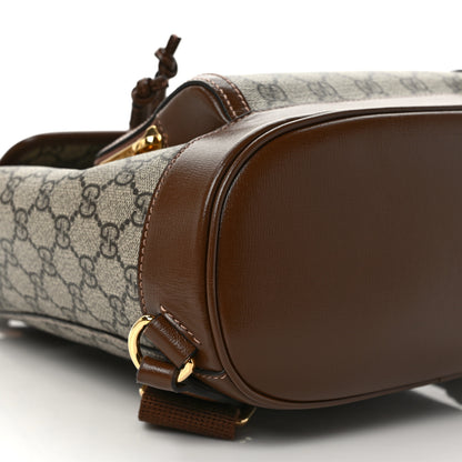 Gucci GG Supreme Monogram Azalea Calfskin Retro Interlocking G Buckle Backpack Beige Ebony Brown Sugar 8 of 8