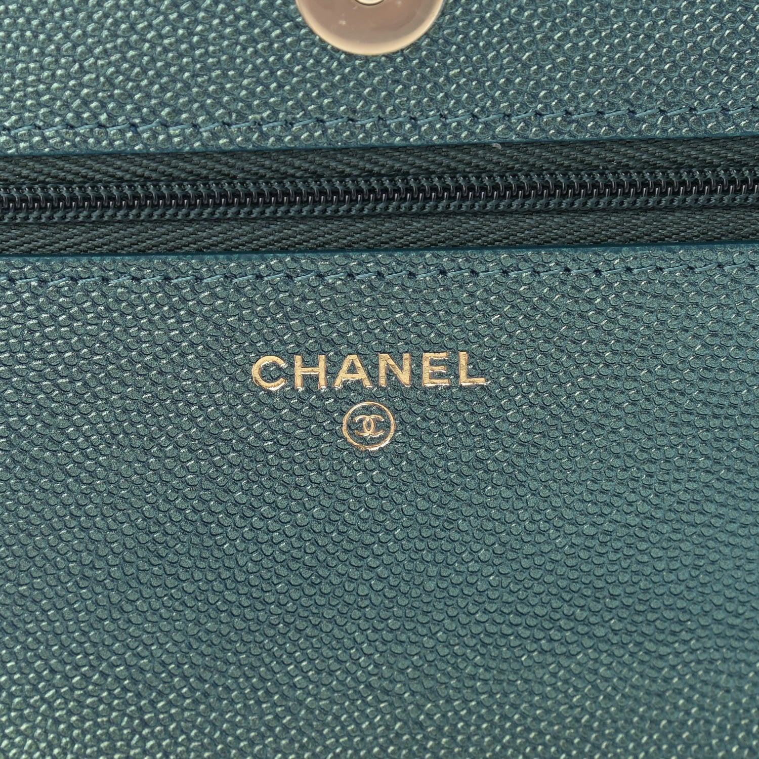 Chanel Iridescent Caviar Quilted Wallet On Chain WOC Green 6 of 10