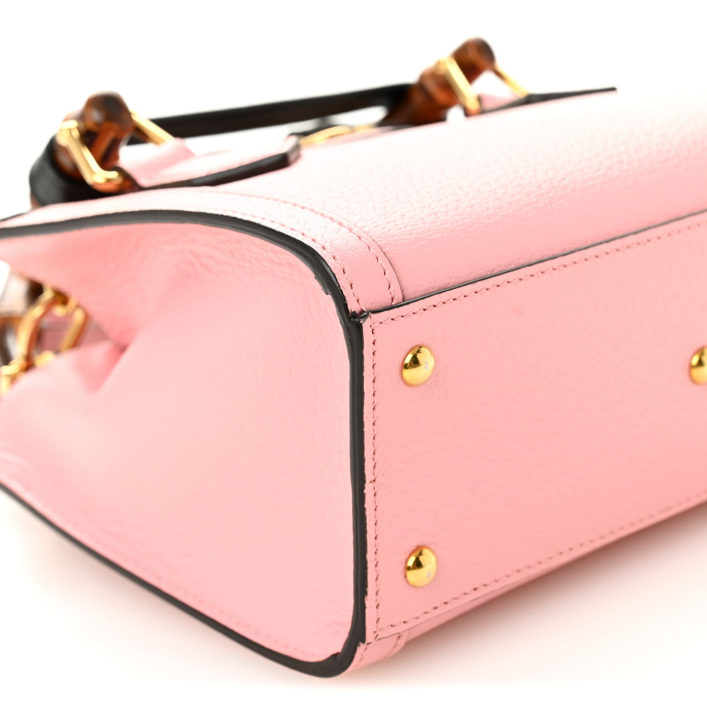 Wonka Grain Calfskin Mini Diana Tote Bag Wild Rose Black