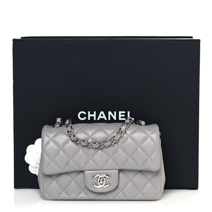 Chanel Lambskin Quilted Mini Rectangular Flap Grey 11 of 11