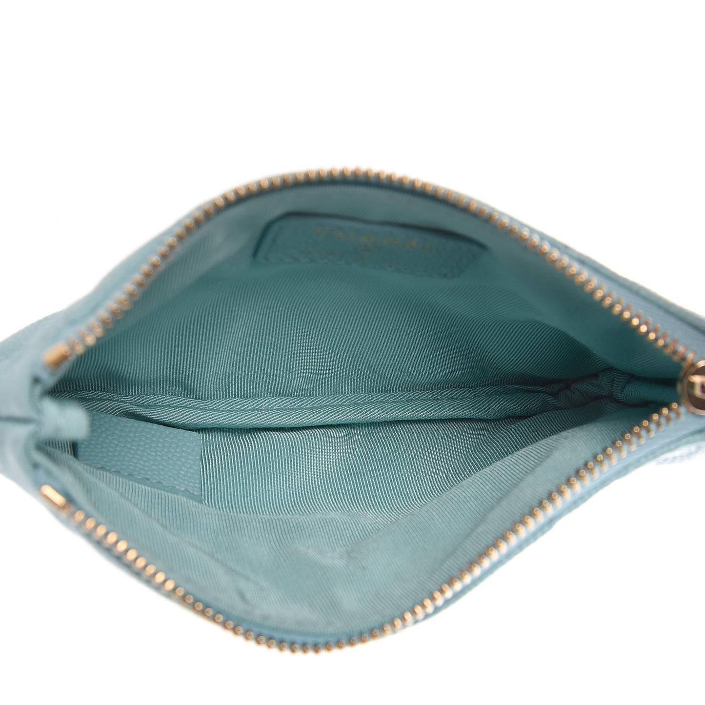 Caviar Quilted Small Cosmetic Case Light Blue