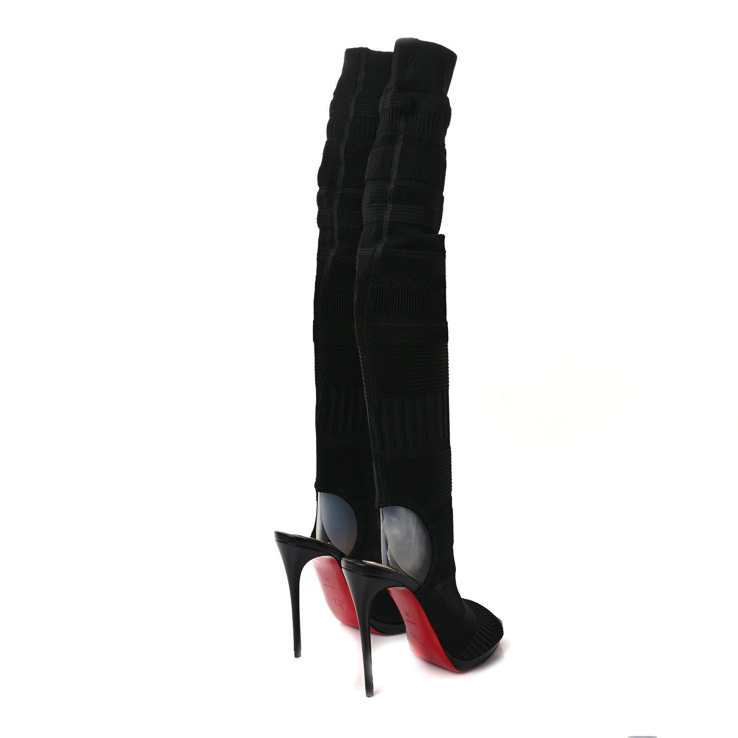 Christian Louboutin Maille Tricot Nappa Cheminetta 120 Tall Sock Boots 39 Black 4 of 6