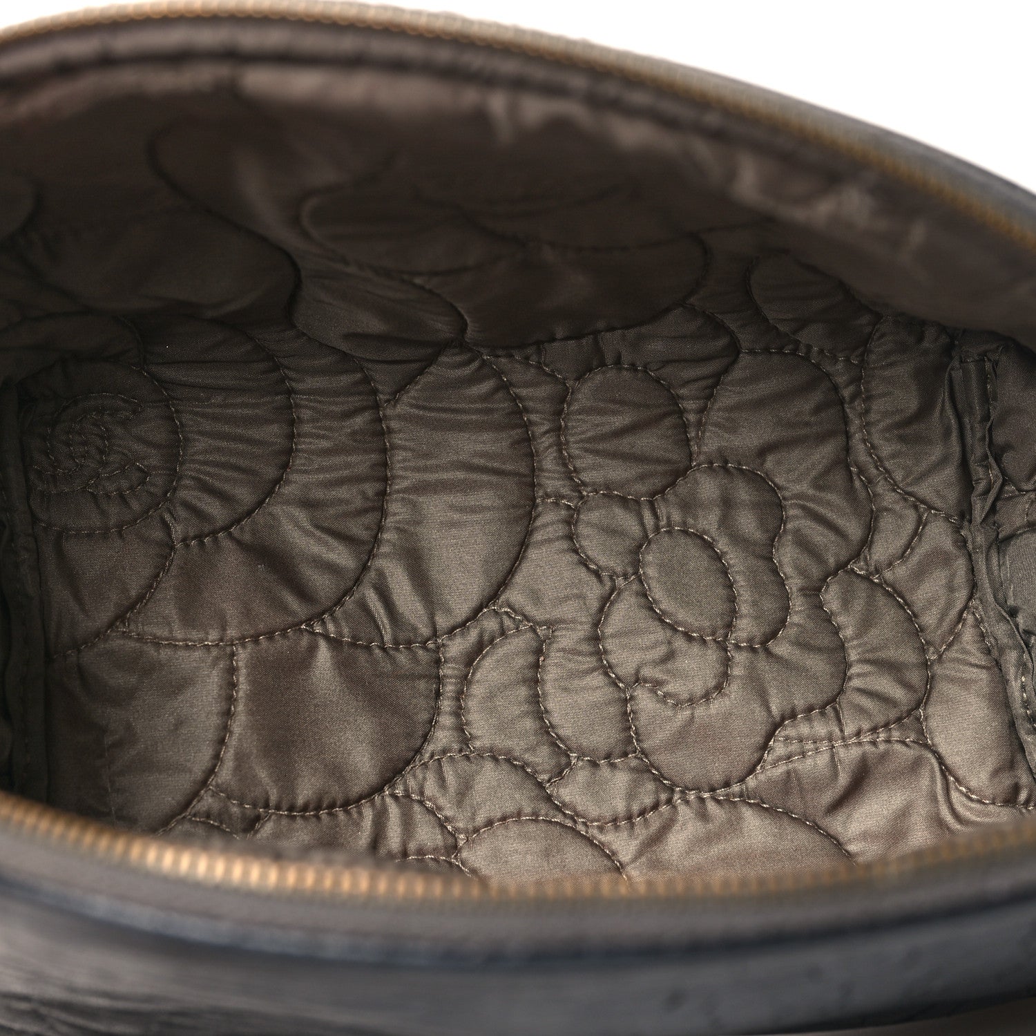 Chanel Goatskin Camellia Embossed Cosmetic Case Grey 5 of 9
