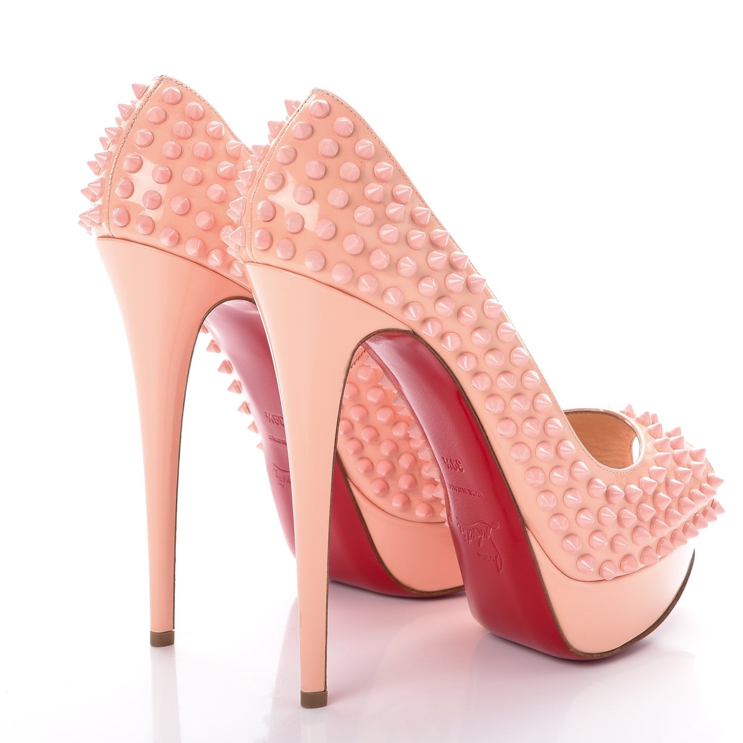 Patent Lady Peep Spikes 150 Pumps 39.5 Pink