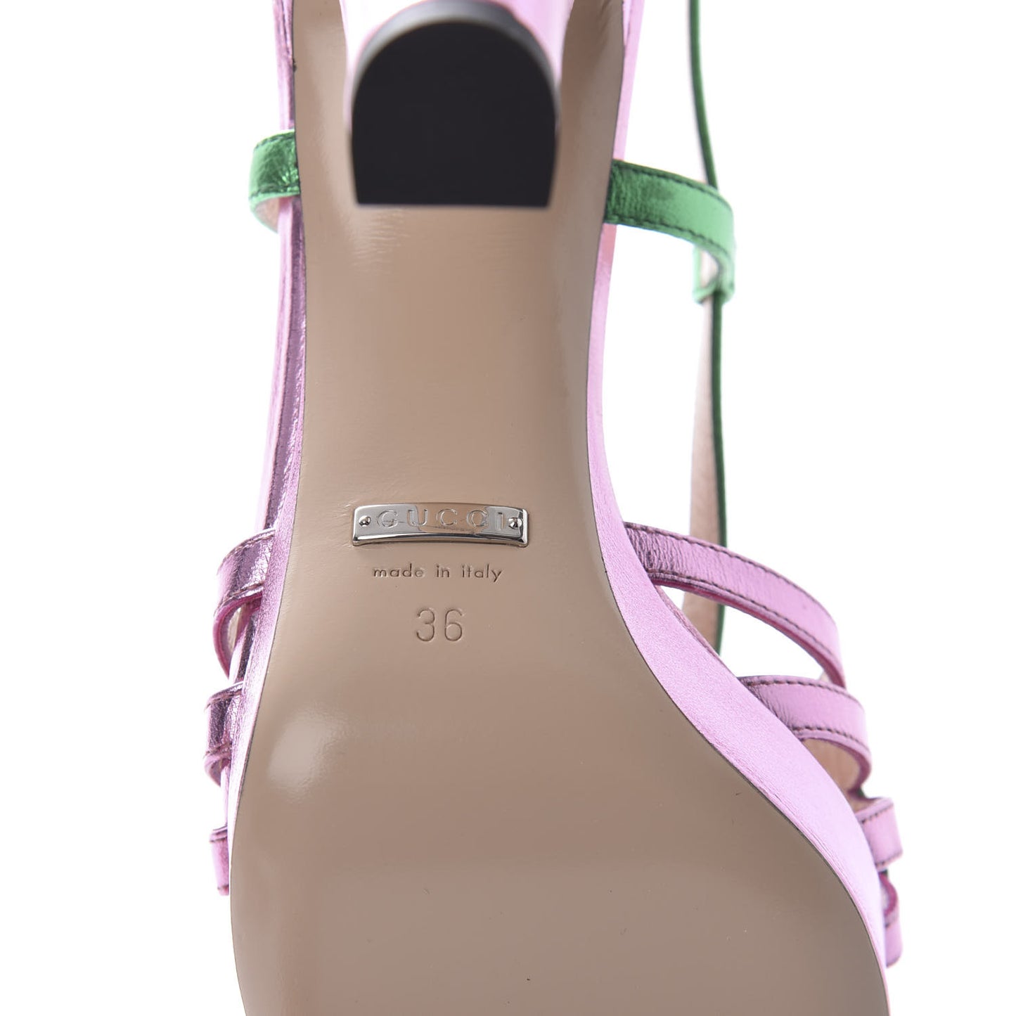 Metallic Nappa Crystal Zephyra Slingback Platform High Heel Sandals 36 Rosa Jasmine Green