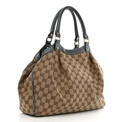 Gucci Monogram Medium Sukey Tote Metallic Blue 2 of 8