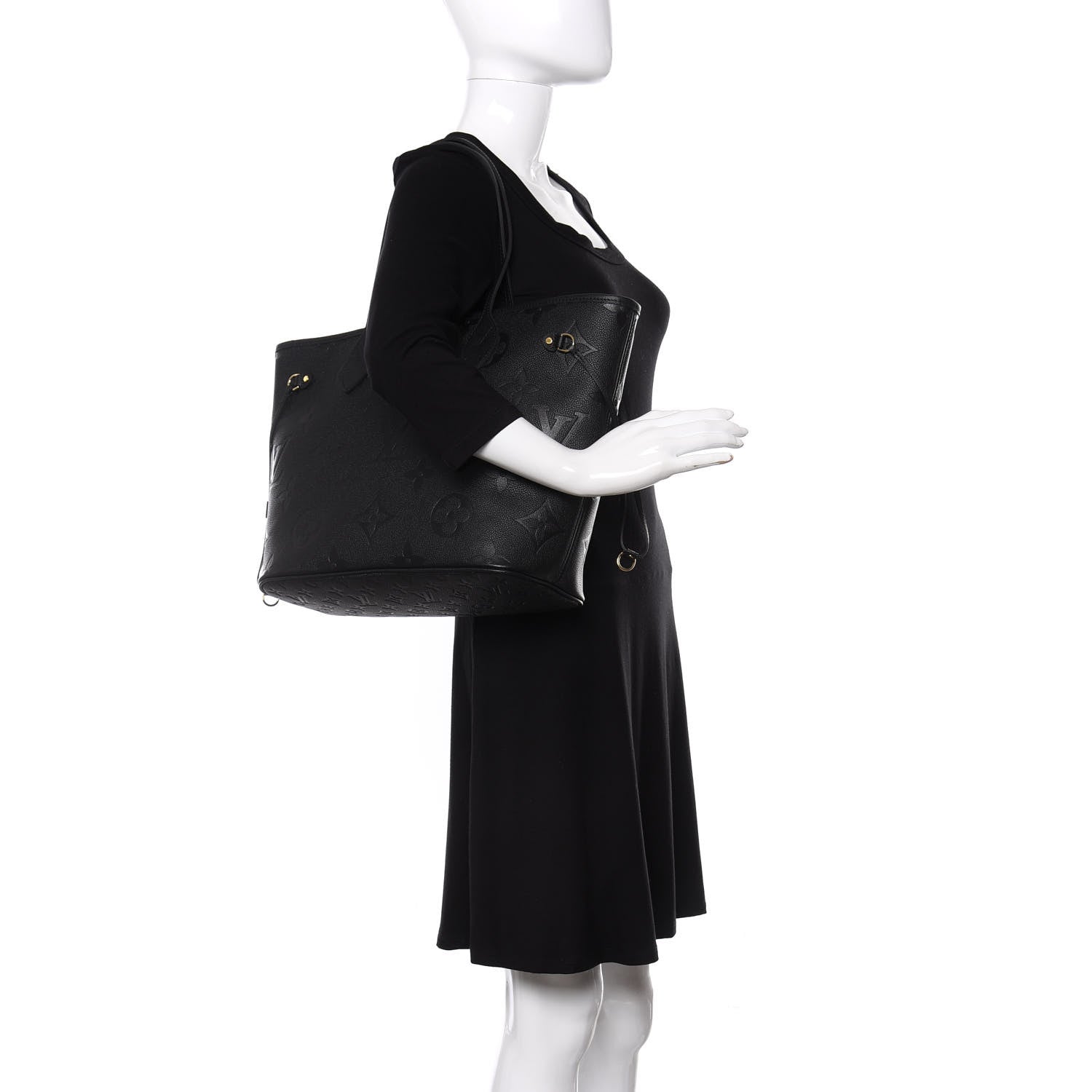 Louis Vuitton Empreinte Monogram Giant Neverfull MM Black 2 of 8