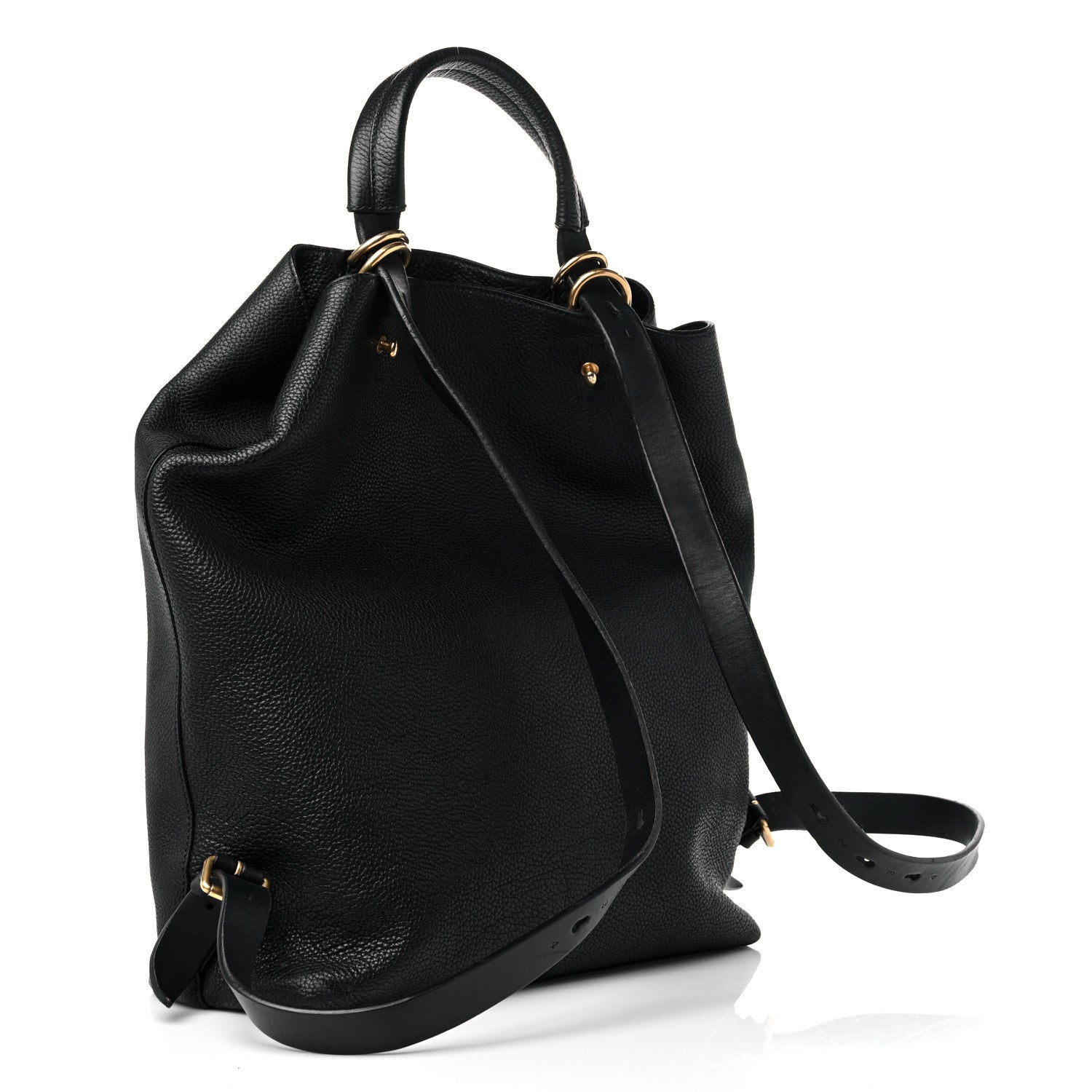 Gucci Calfskin Kingsnake Print Drawstring Backpack Black 3 of 18