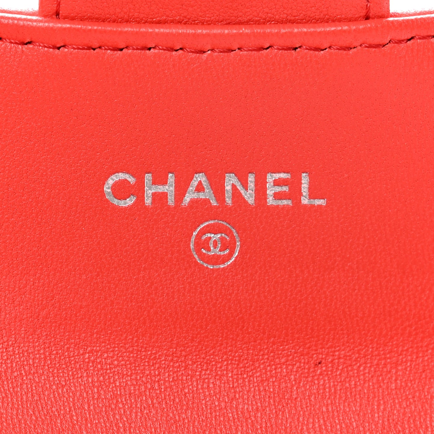 Lambskin Quilted Flap Card Holder Wallet Red