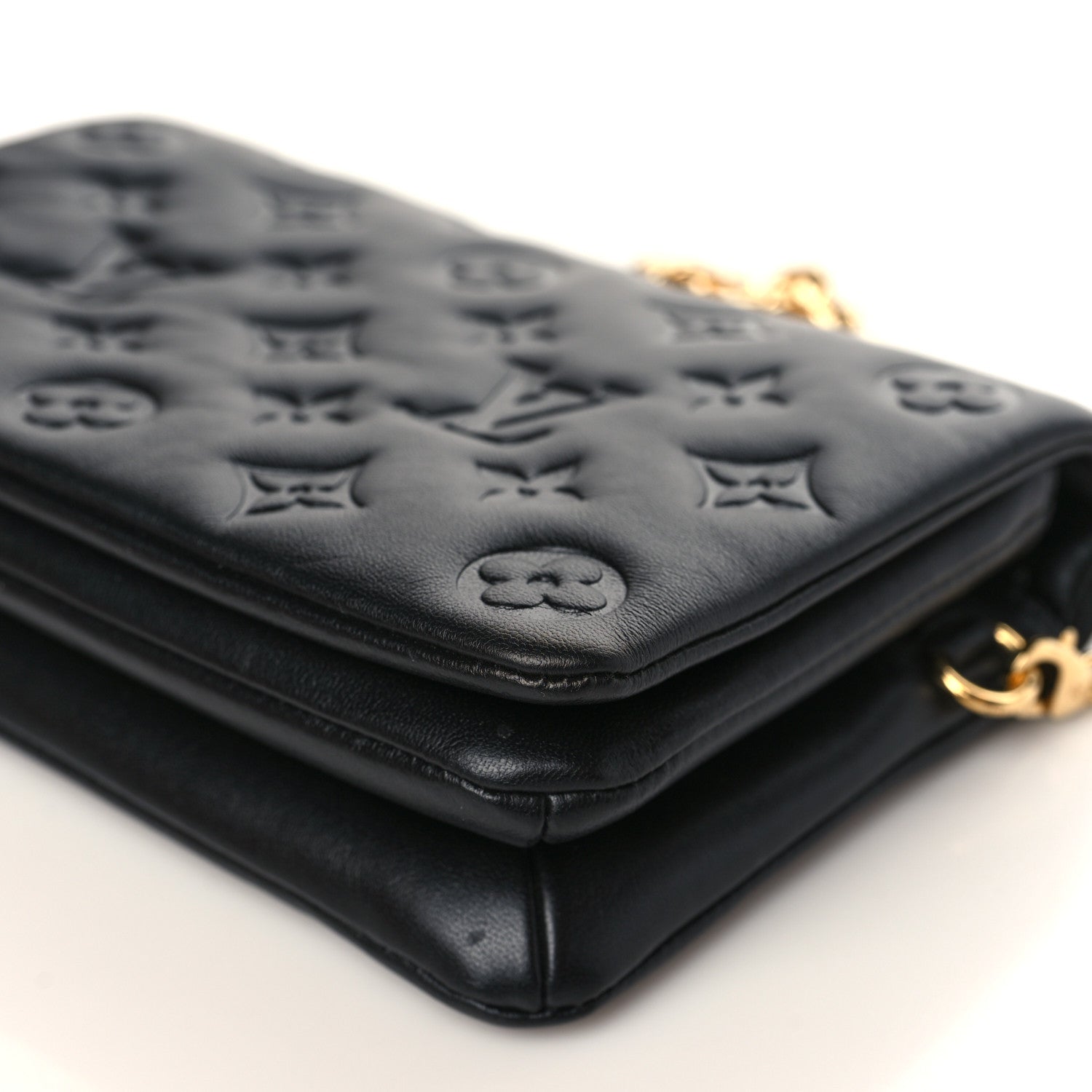 Louis Vuitton Lambskin Embossed Monogram Pochette Coussin Black 8 of 8