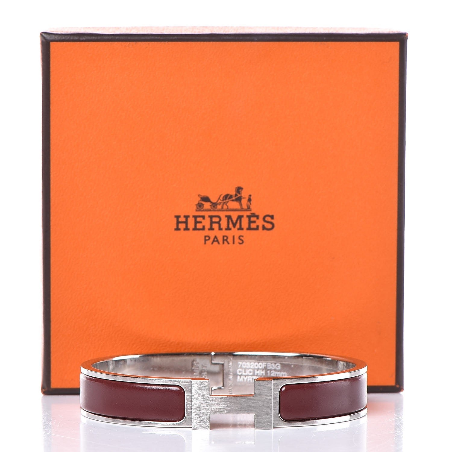 Hermes Matte Enamel Narrow Clic Clac HH Bracelet Myrtille 5 of 5