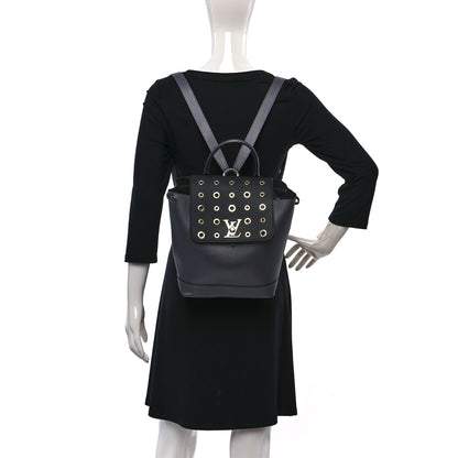 Louis Vuitton Metallic Calfskin Eyelet Lockme Backpack Black 2 of 8