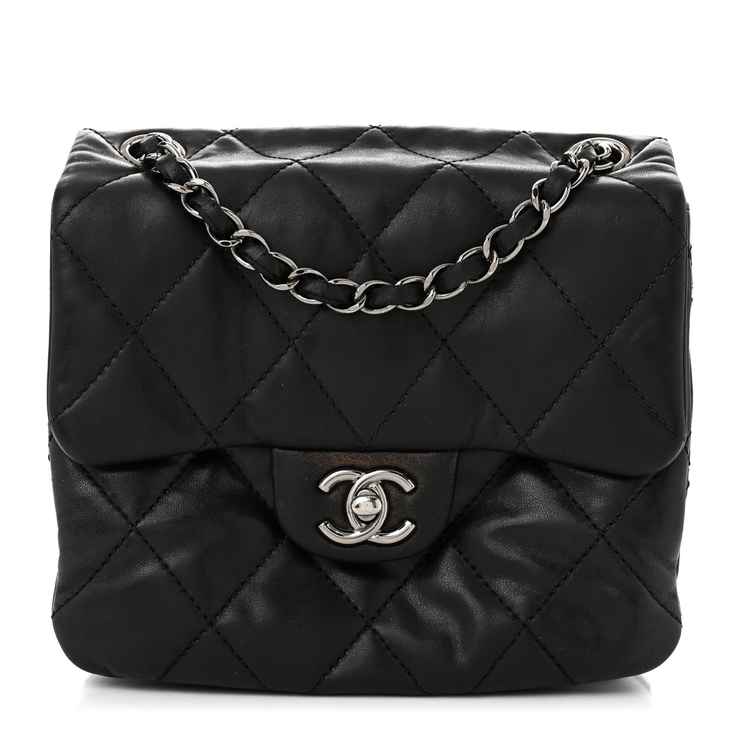 Lambskin Quilted Mini Chanel 3 Flap Black