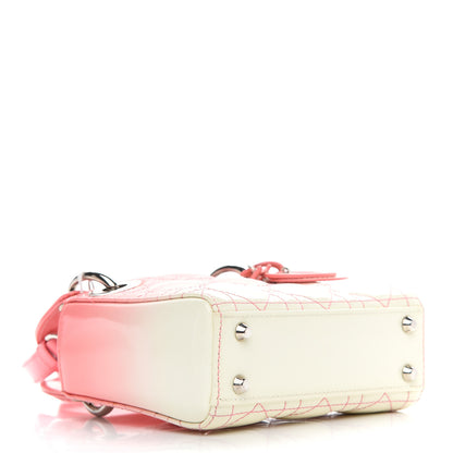 Christian Dior Patent Cannage Gradient Nano Lady Dior Pink White 4 of 11