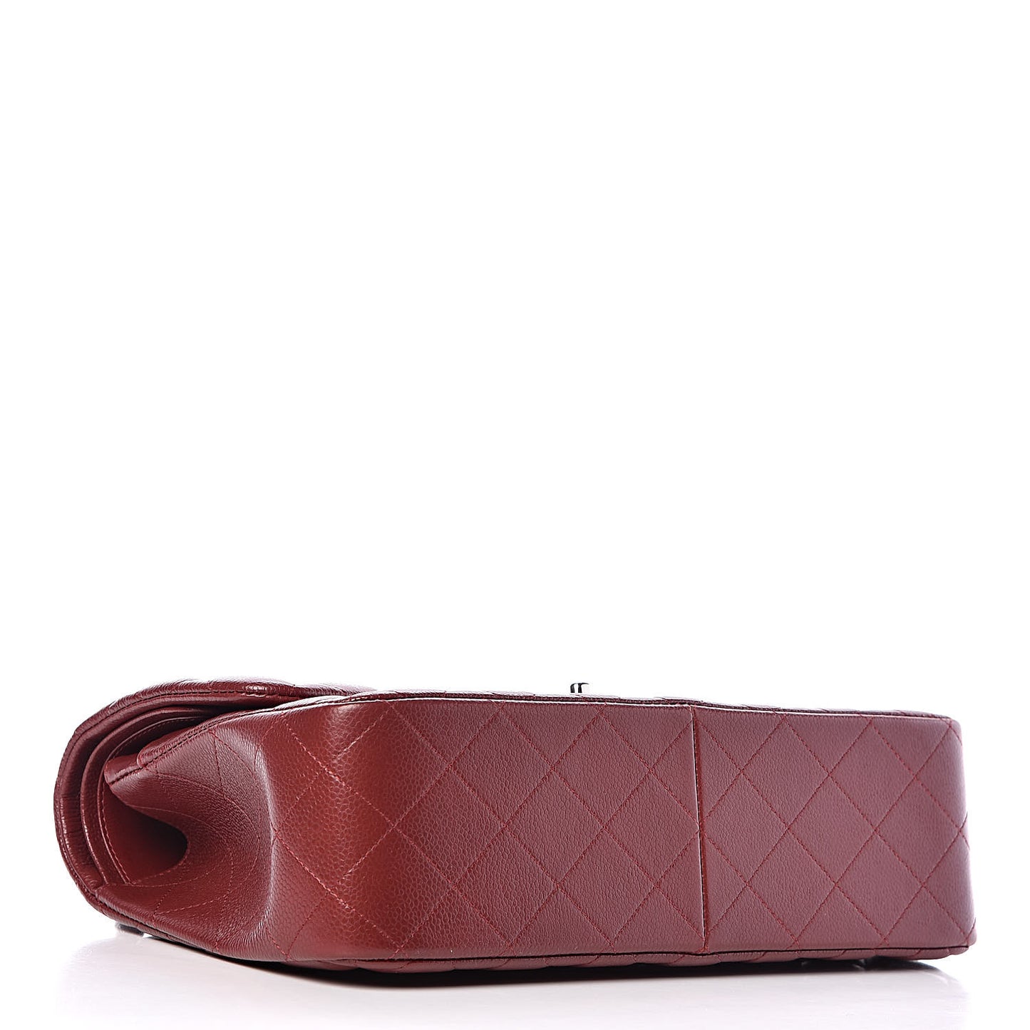 Caviar Quilted Jumbo Double Flap Dark Red