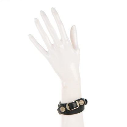 Balenciaga Agneau Giant Silver Hardware Triple Tour L Bracelet Black 2 of 6