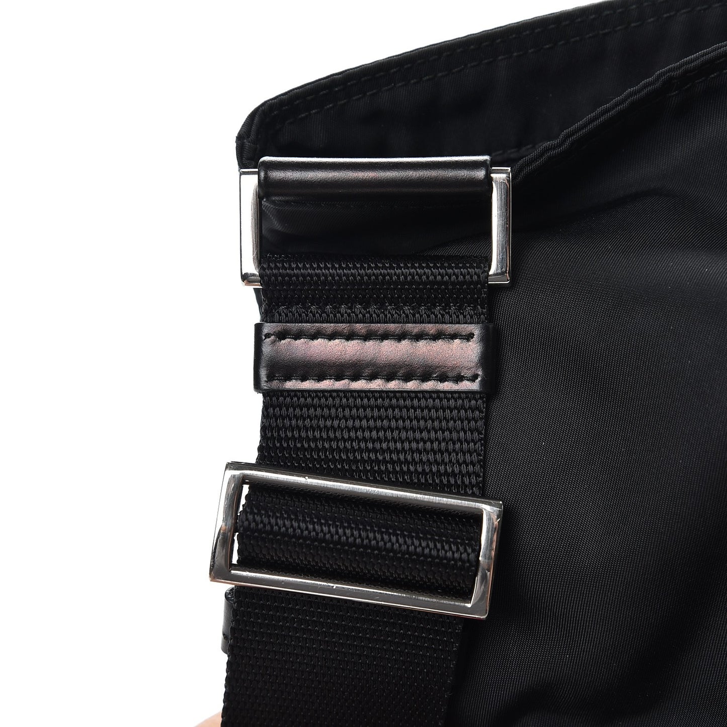 Nylon Vela Flat Messenger Bag Black
