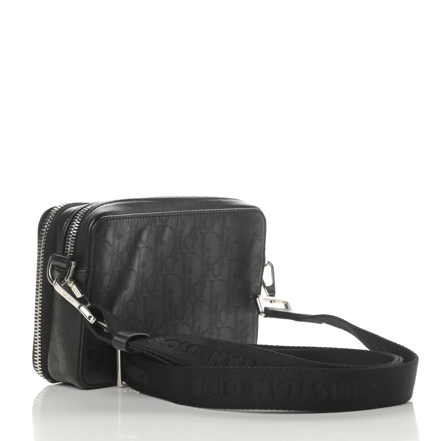Christian Dior Calfskin Oblique Galaxy Perforated Messenger Black Multicolor 3 of 11