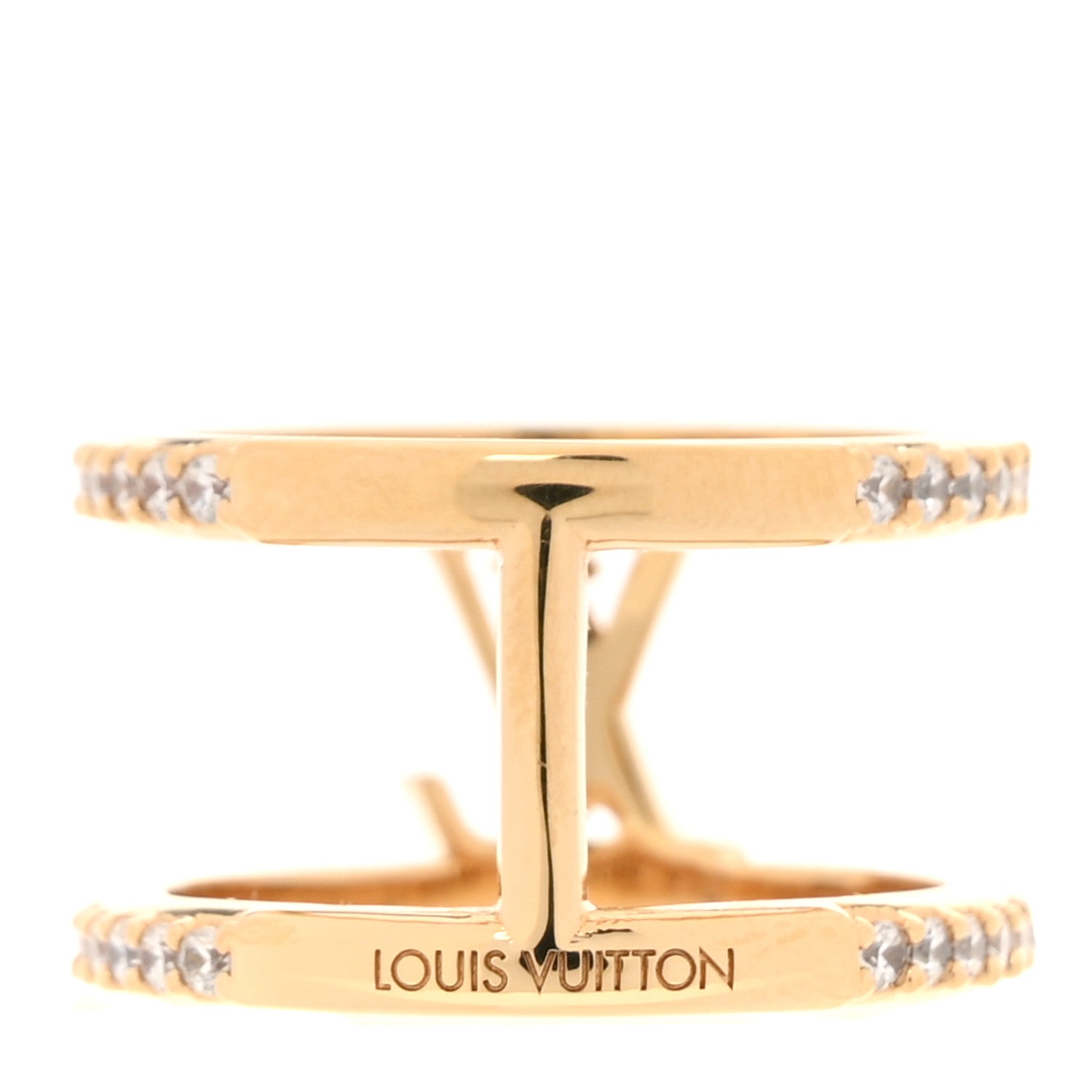 Louis Vuitton Metal Crystal LV Iconic Ring 52 6 Gold 3 of 6