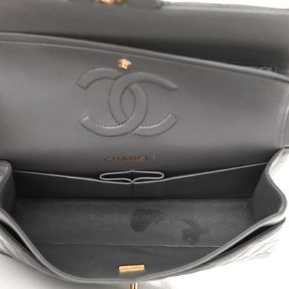 Chanel Lambskin Quilted Medium Double Flap Dark Grey 5 of 12