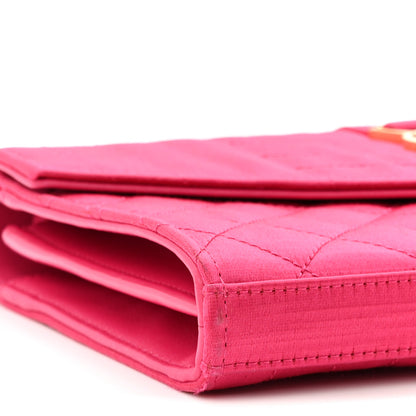 Saint Laurent Satin Mixed Matelasse Triquilt Monogram Chain Wallet Guava 8 of 10