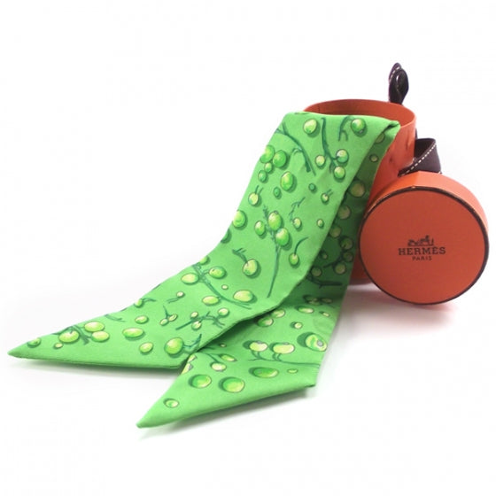 Hermes Twilly Scarf Silk Green 5 of 5