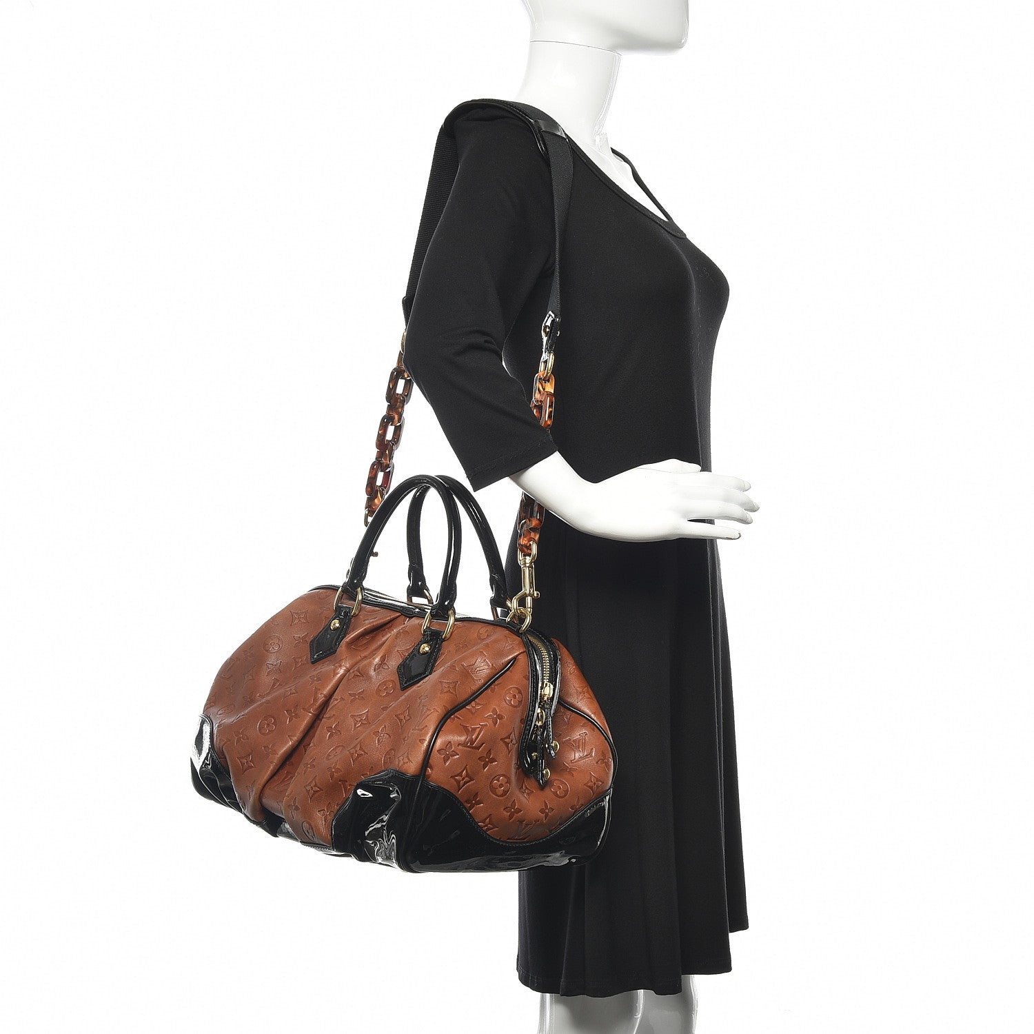 Louis Vuitton Cuir Embossed Monogram Stephen Bag Fauve 2 of 13