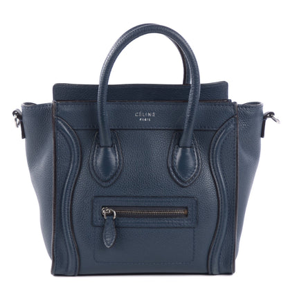 Celine Drummed Calfskin Nano Luggage Orage 1 of 8