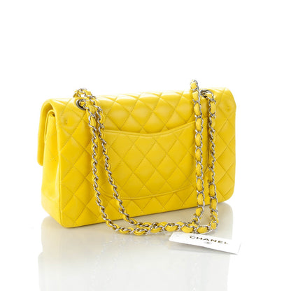 Chanel Lambskin Quilted Medium Double Flap Yellow 3 of 8