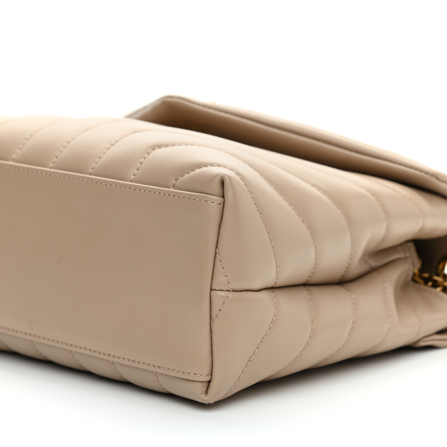 Saint Laurent Calfskin Y Quilted Monogram Small Loulou Chain Satchel Dark Beige 8 of 8