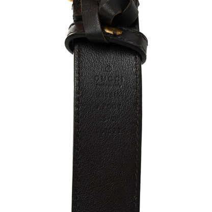 Gucci Moon Calfskin Double G 30mm Belt 85 34 Dark Cocoa 3 of 5