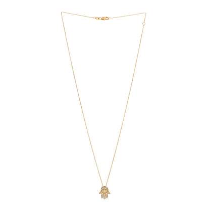 Roberto Coin 18K Yellow Gold Diamond Tiny Treasures Hamsa Pendant Necklace 3 of 5