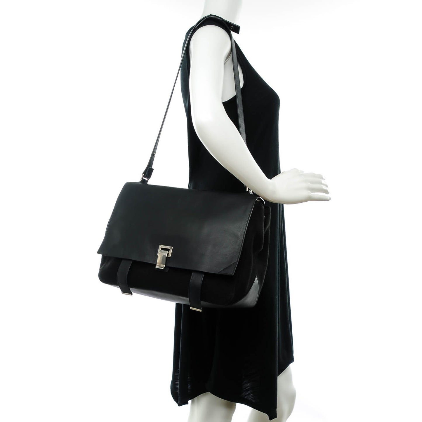 Calfskin Large PS Courier Black