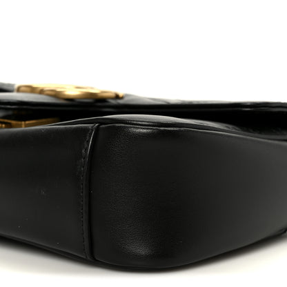 Gucci Calfskin Matelasse Mini GG Marmont Shoulder Bag Black 10 of 11