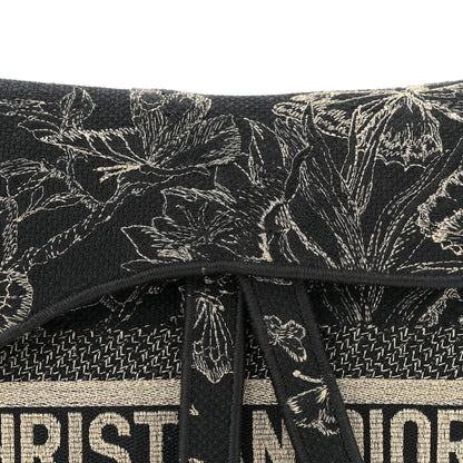 Christian Dior Canvas Embroidered Butterfly Print Saddle Bag Black 8 of 12