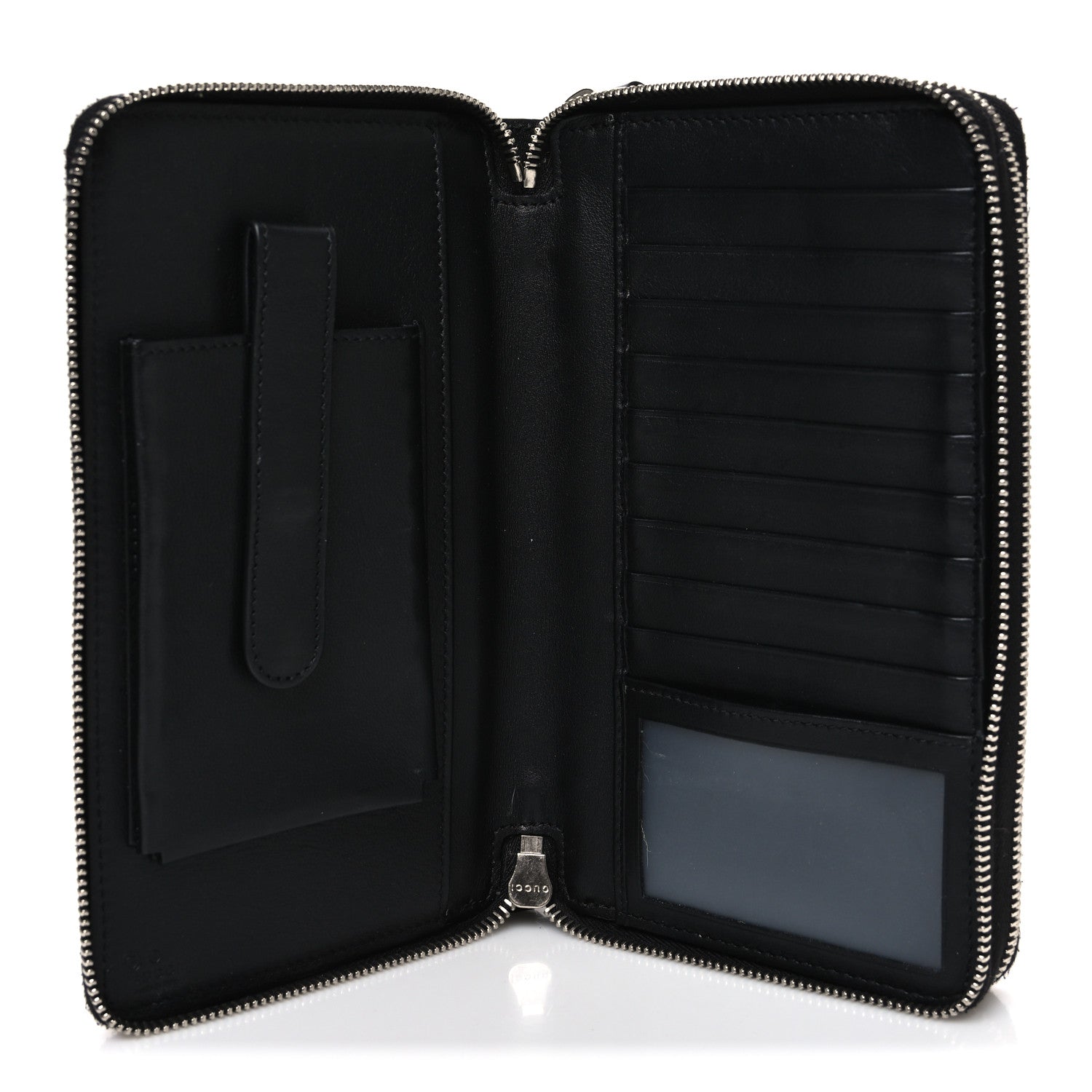 Gucci Microguccissima Zip Around Top Handle Travel Wallet Black 6 of 9