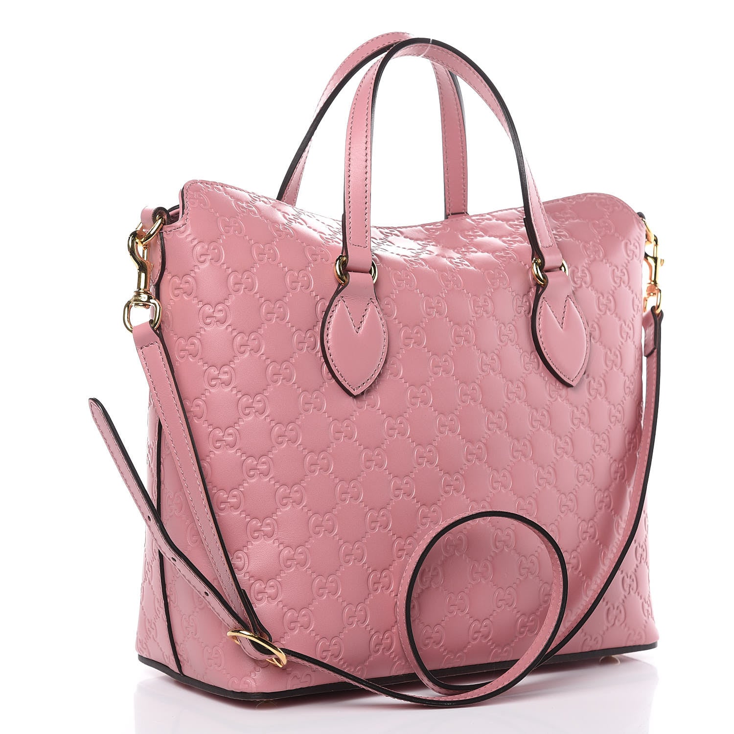 Gucci Guccissima Signature Linea A Foldover Tote Rose Baby Candy 3 of 10