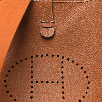 Hermes Taurillon Clemence Evelyne III PM Gold 8 of 11