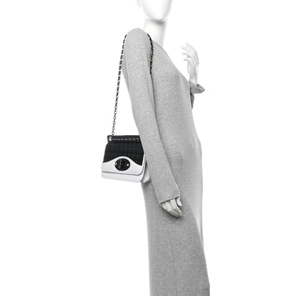 Chanel Lambskin Chocolate Bar Mademoiselle Flap Black White 2 of 10