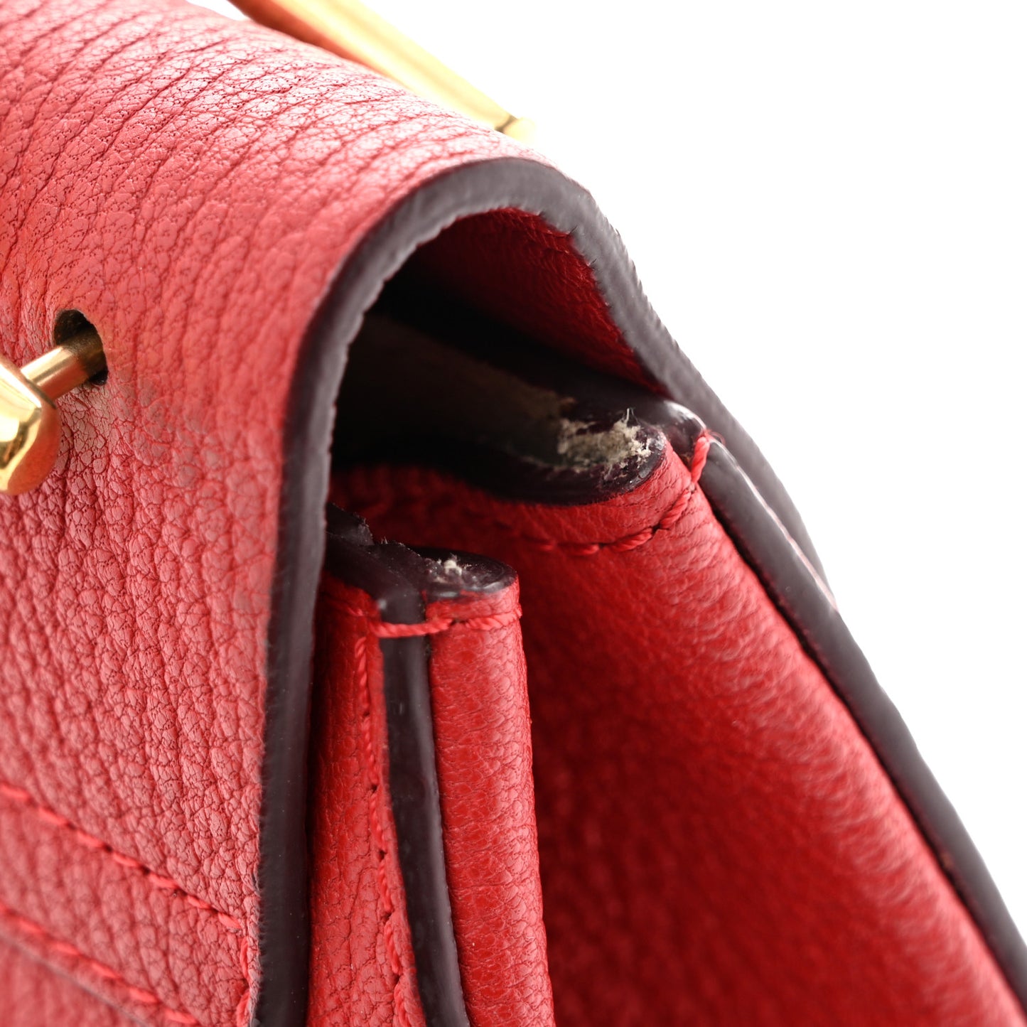 Grained Lambskin Mini Drew Shoulder Bag Plaid Red