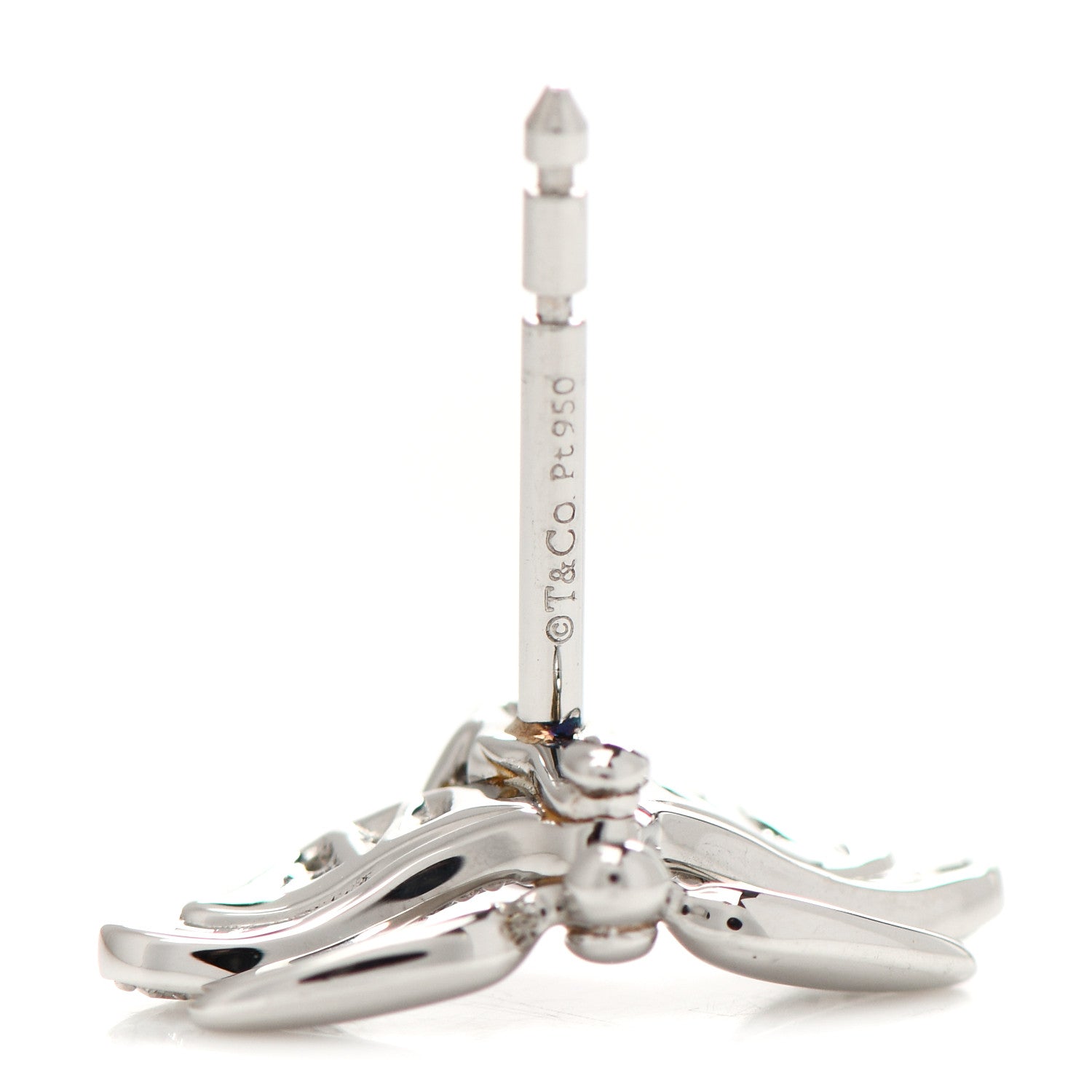 Tiffany Platinum Diamond Rubellite Paper Flowers Firefly Earrings 4 of 5