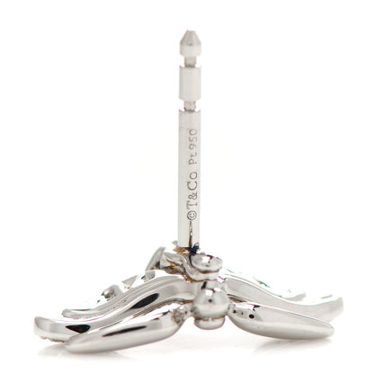 Tiffany Platinum Diamond Rubellite Paper Flowers Firefly Earrings 4 of 5