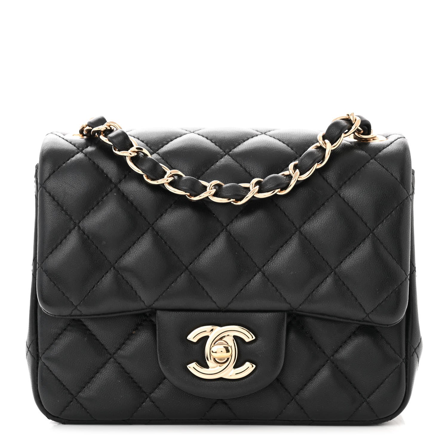 Chanel Lambskin Quilted Mini Square Flap Black 1 of 10