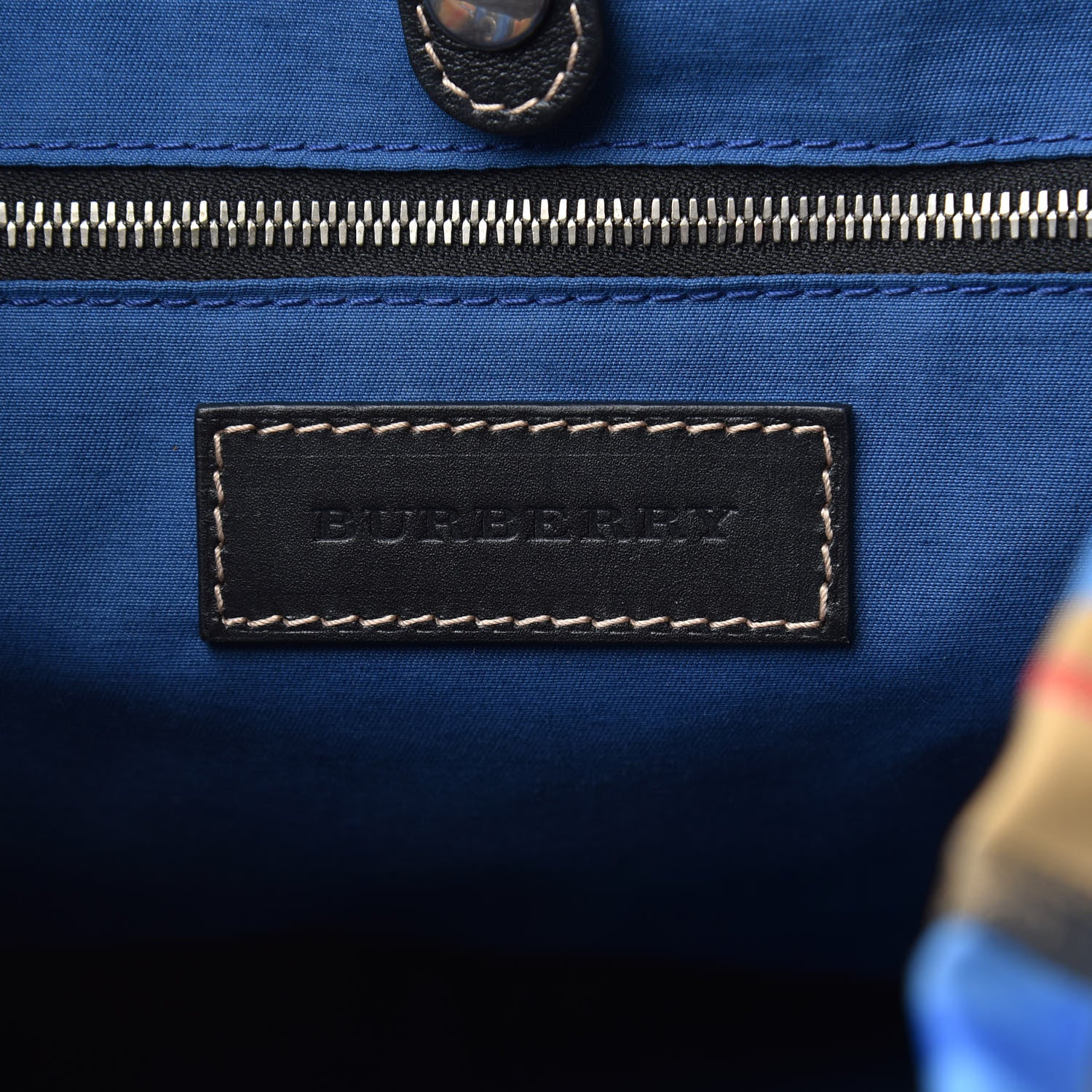 Burberry Vintage Check Graffiti Print Large Rucksack Backpack Blue Antique Yellow 4 of 10