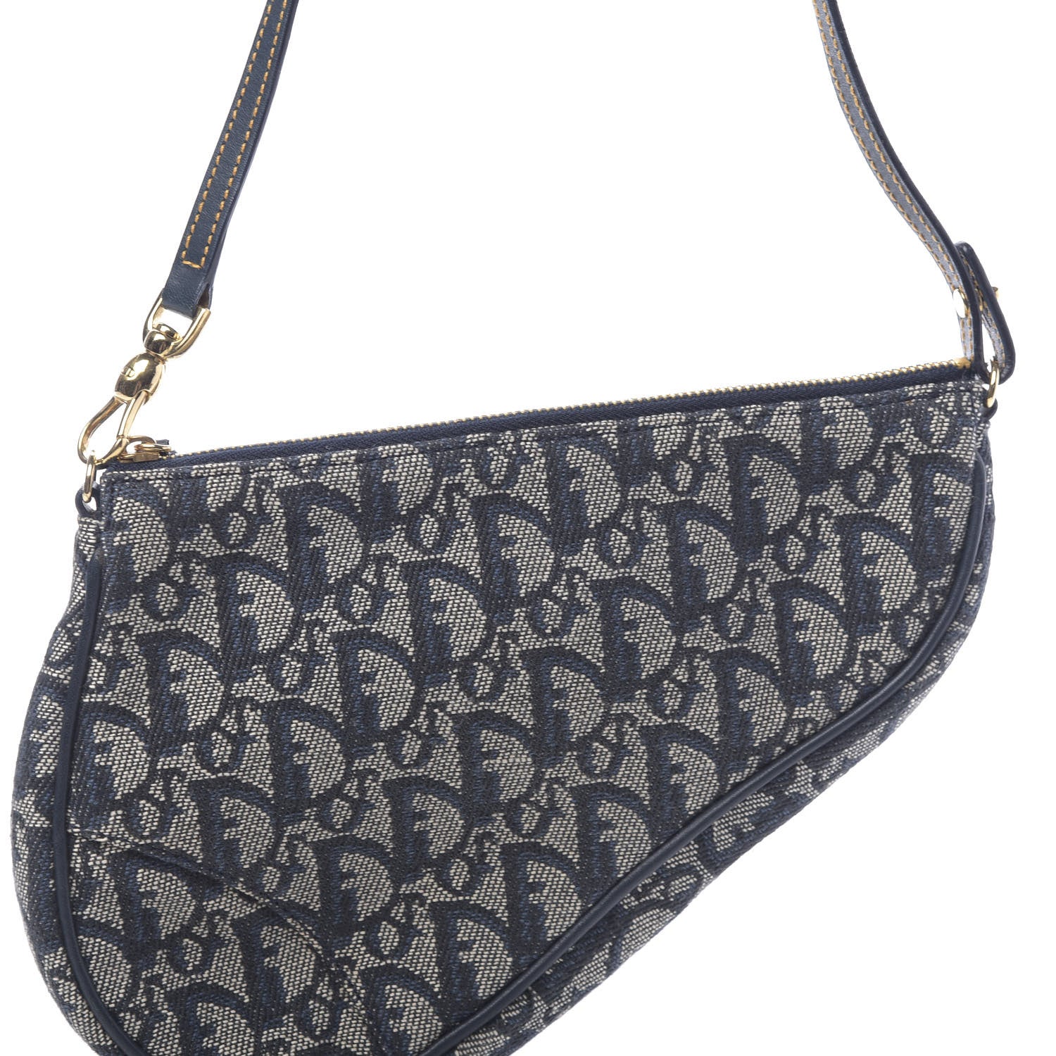 Christian Dior Monogram Mini Saddle Pochette Navy 9 of 9