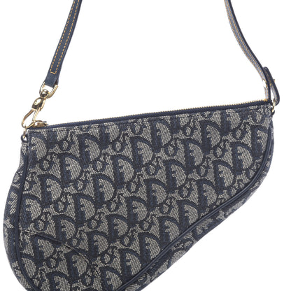 Christian Dior Monogram Mini Saddle Pochette Navy 9 of 9