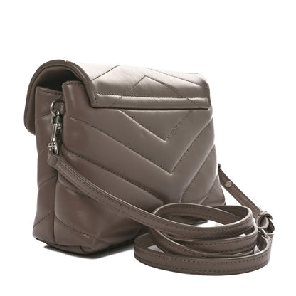 Saint Laurent Calfskin Y Quilted Monogram Toy Loulou Crossbody Bag Mink 3 of 10