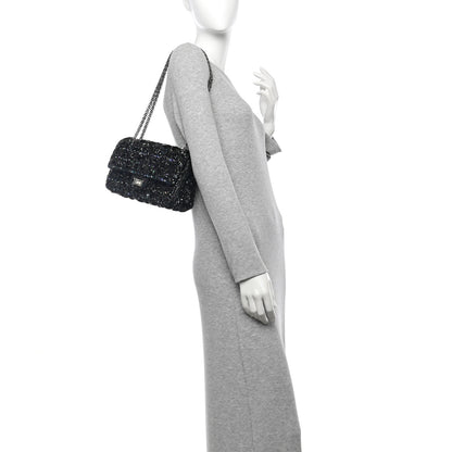 Chanel Patent Sequin Crystal Ruched 2.55 Reissue 225 Flap Black 2 of 9